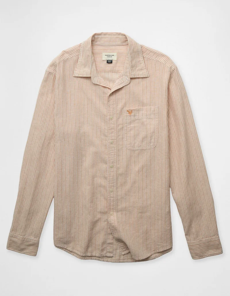 American Eagle AE Everyday Button-Up Linen Shirt